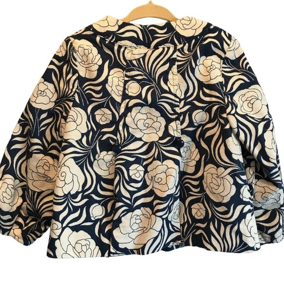 Janie And Jack Parisian Chic Blue White Jacket 2-3T - Picture 3 of 6